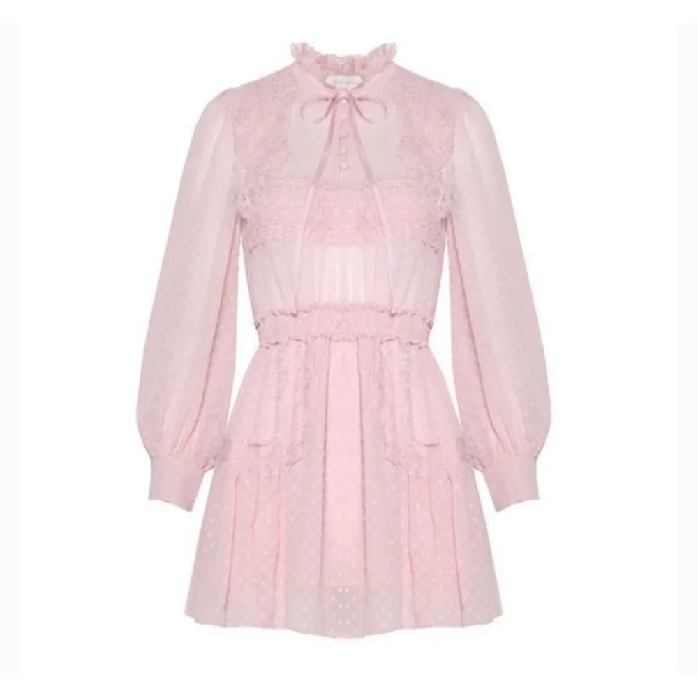 ❤️ Love Shack fancy Amber dress in Eros sheer pink, Size S - Picture 1 of 12